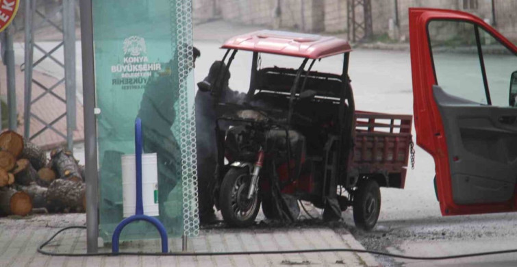 Beyşehir'de Elektrikli Motosiklet Yangını