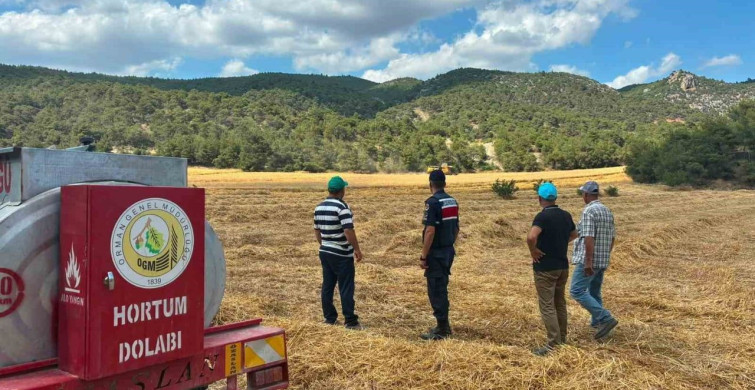 Bilecik'te biçerdöver operatörlerine yangın uyarısı yapıldı