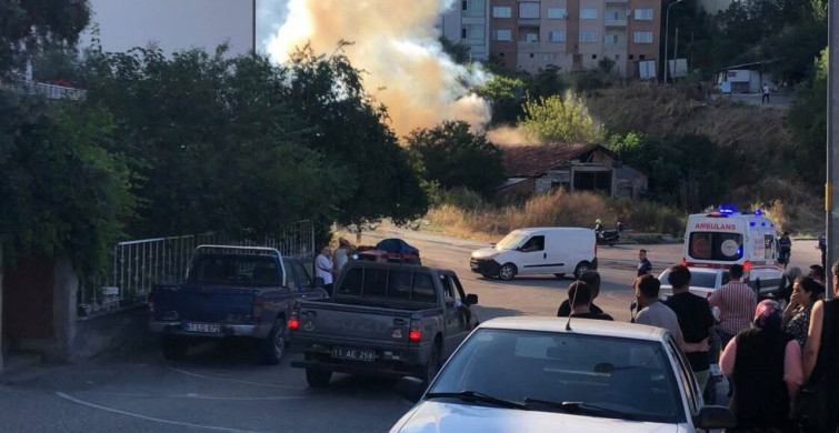Bilecik'te çıkan ot yangını, tüp deposuna sıçramadan söndürüldü