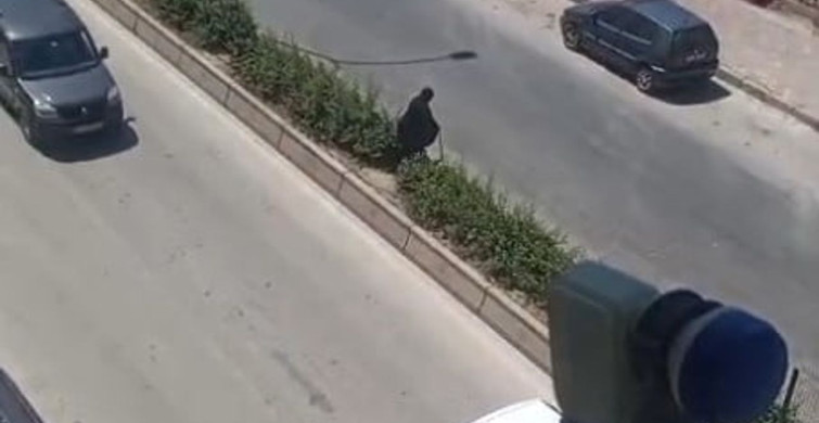 Bilecik'te yaşlı kadının tehlikeli yaya geçişi