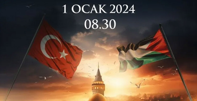 Binlerce kişi Şehitlerimize rahmet, Filistin'e destek için Galata Köprüsüne yürüdü