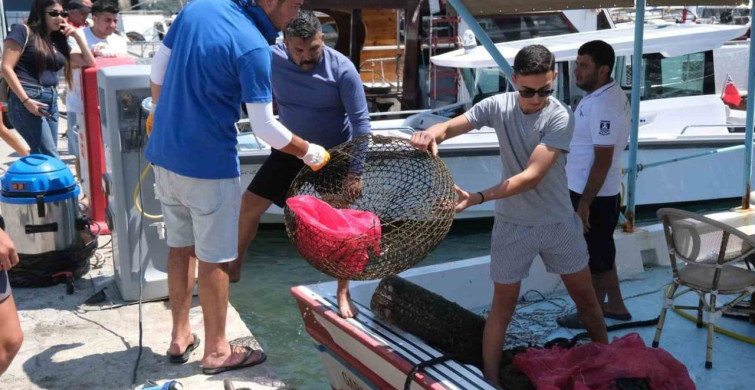 Bodrum'da deniz dibi temizliğinin 9. etabı tamamlandı