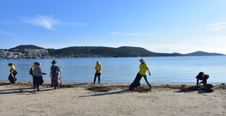 Bodrum'da Gönüllüler Kıyayı Temizliyor