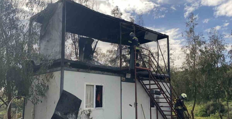 Bodrum'da Konteyner Yangını