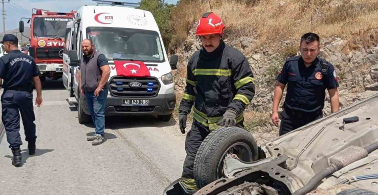 Bodrum'da Kontrolden Çıkan Araç Devrildi