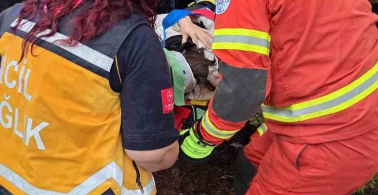 Bodrum'da Kontrolden Çıkan Otomobil Ormanlık Alana Uçtu