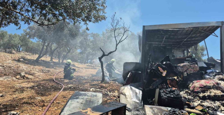 Bodrum'da Yaşlı Çiftin Konteyneri Yangında Kullanılamaz Hale Geldi