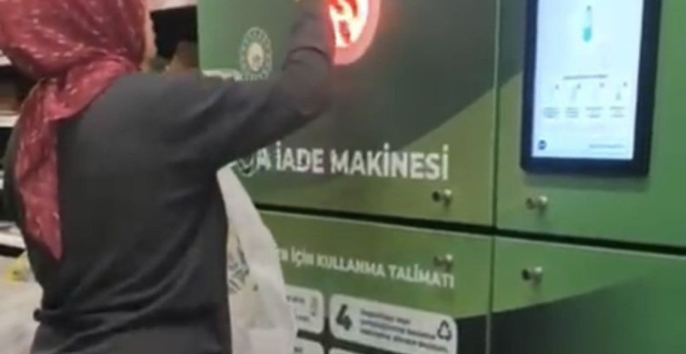 Bolu'da geri dönüşüm makinesi önünde kadınlar arasında depozito tartışması