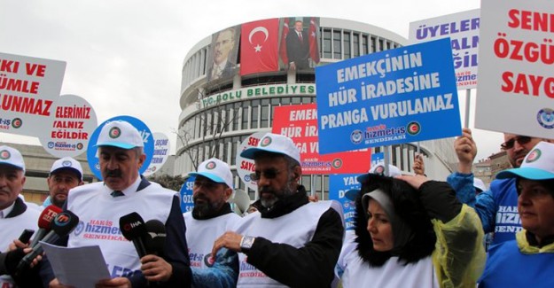 Bolu'da İşten Kovulan Belediye İşçilerinin Oturma Eylemi Devam Ediyor