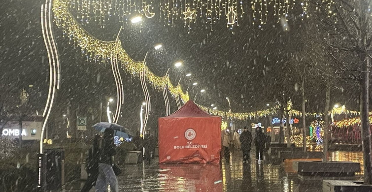Bolu'da Kar Yağışı Etkili Oluyor