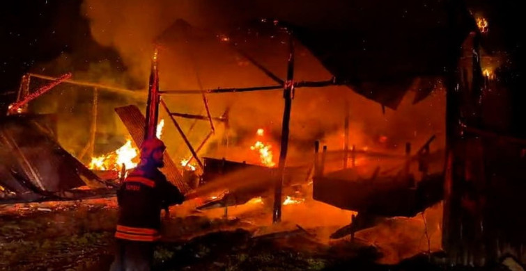 Bolu'da Yıldırım Düşmesi Sonucu Yangın