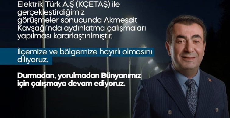 Bünyan'da Akmescit Kavşağı Aydınlatması Başlıyor