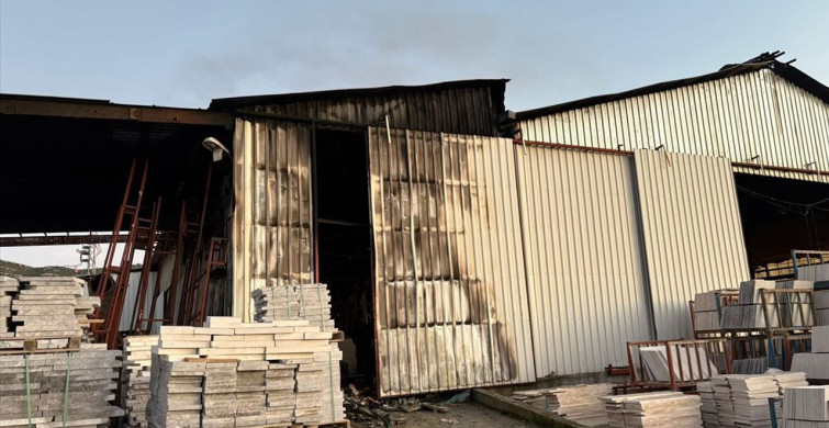 Burdur'da Mermer Fabrikasında Yangın Çıktı