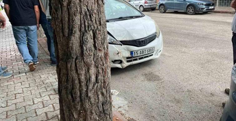 Burdur'da otomobil ağaca çarptı: 1 yaralı