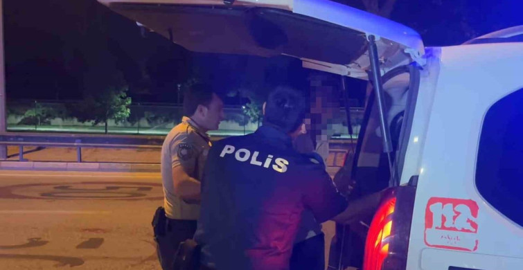 Bursa'da alkol denetiminde sürücü sinirlerine hakim olamadı