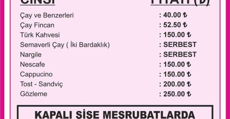Bursa’da çay ve kahve fiyatlarına yüzde 30 zam yapıldı