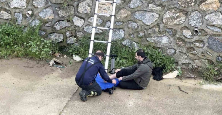 Bursa'da Dereye Düşen Adam Kurtarıldı