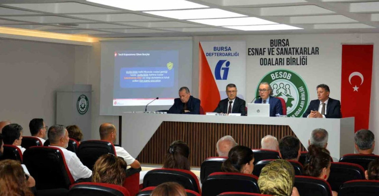 Bursa’da esnaflar düşük faizli vergi borcu ödeme imkanları hakkında bilgilendirildi