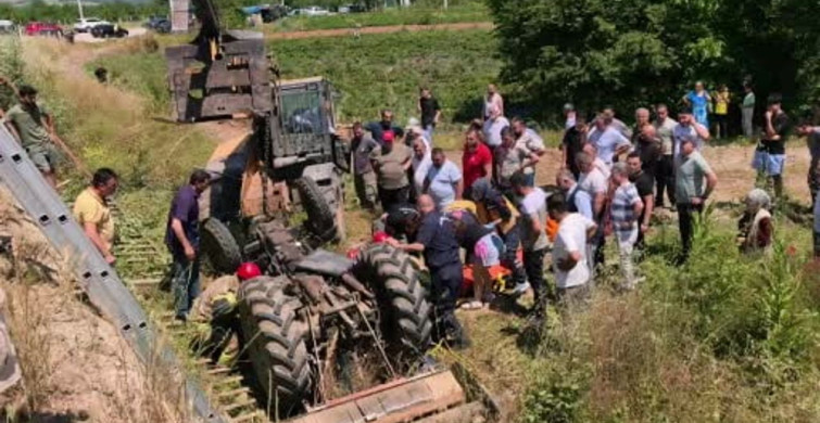 Bursa'da Kontrolden Çıkan Traktör Köprüden Düştü