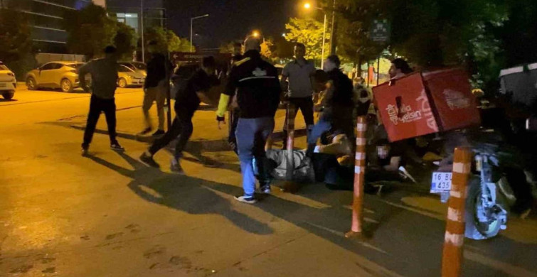 Bursa'da motokuryeler ve işletme sahipleri arasında kavga çıktı