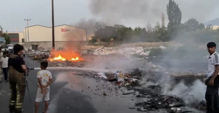 Bursa'da otluk alanda çıkan yangın paniğe neden oldu