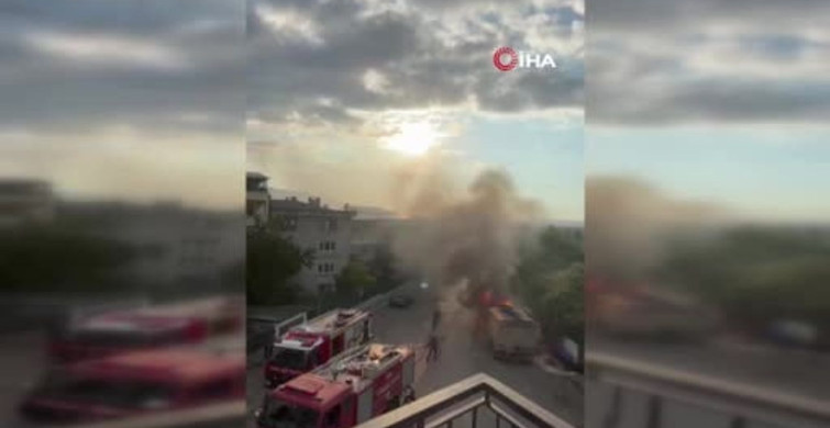 Bursa'da park halindeki kamyonda yangın çıktı