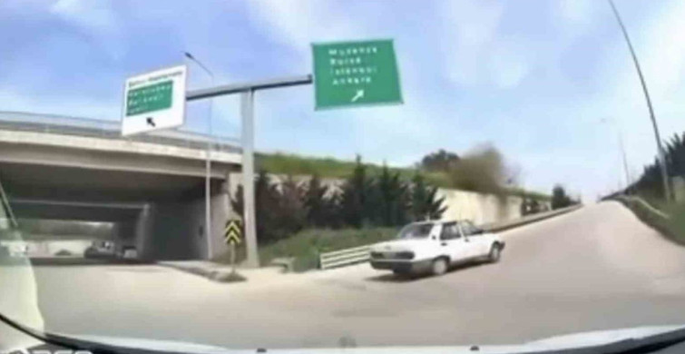 Bursa'da Ters Yönden Gelen Araç Trafiği Tehdit Etti