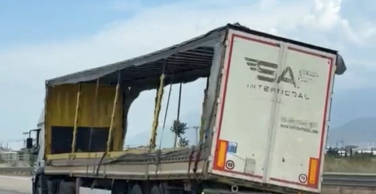 Bursa'da Yana Yatan Dorse Şaşkınlık Yarattı