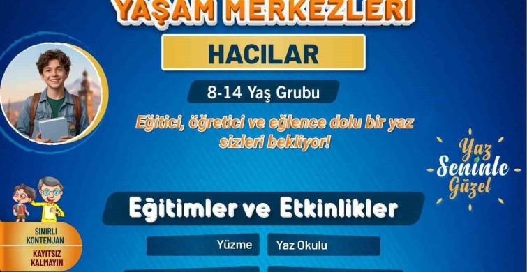 Büyükşehir kaymek’in ilçe sosyal yaşam merkezleri yaz okulu kayıtları başladı