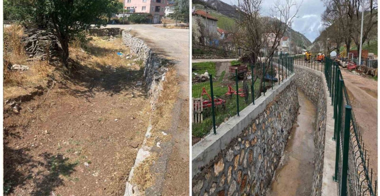 Büyükşehir’den Gürsu’da dere ıslahı ve kanalizasyon hatları tamamlandı