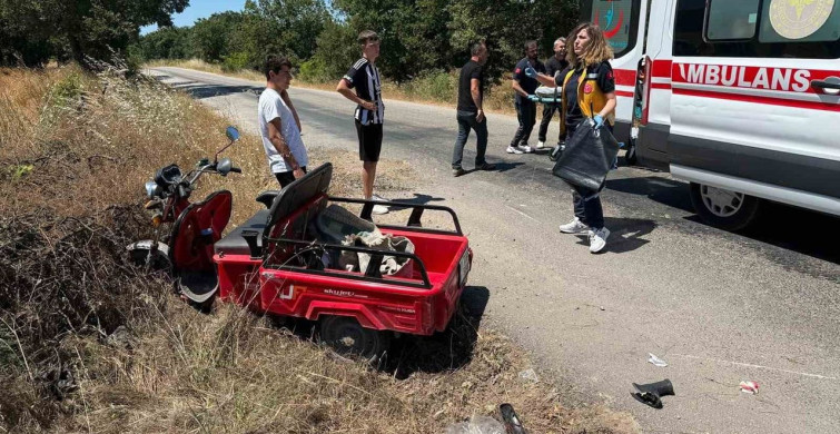 Çanakkale'de motorlu bisiklet ile otomobil çarpıştı; 1 kişi yaralandı