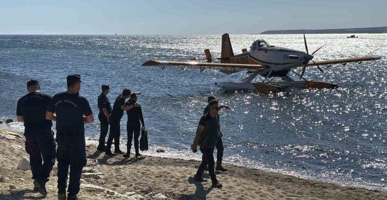 Çanakkale'de yangına havadan müdahale eden uçak olumsuz hava şartları nedeniyle kalkış yapamadı
