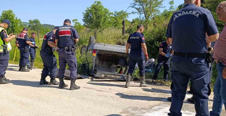 Çan'da Takla Atan Otomobilin Sürücüsü Hayatını Kaybetti