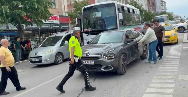 Çerkezköy'de Maddi Hasarlı Kaza Sonrası Gerginlik Yaşandı