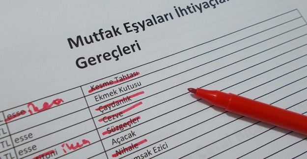 Çeyiz Listesinde Olması Gereken Eşyalar