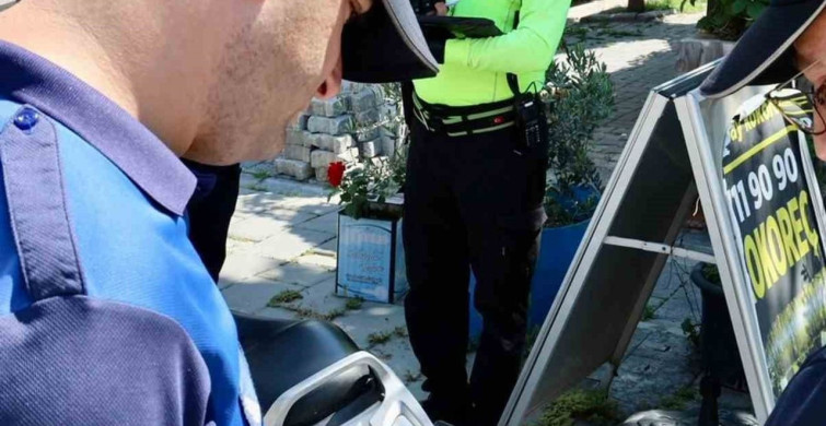 Çine'de Kaldırım Güvenliği İçin Motosiklet Denetimi