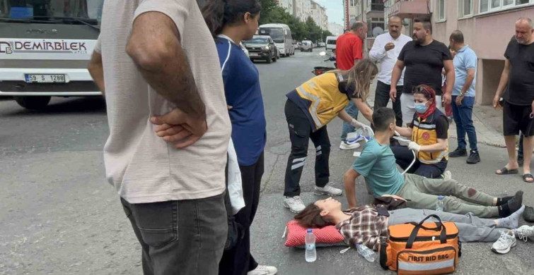 Çorlu'da ATV ile motosiklet çarpıştı, iki kişi yaralandı