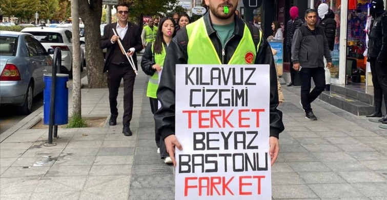 Çorum'da Beyaz Baston Farkındalık Yürüyüşü Düzenlendi