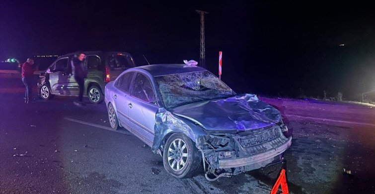 Çorum'da Feci Kaza: İki Otomobil Büyükbaş Hayvana Çarptı