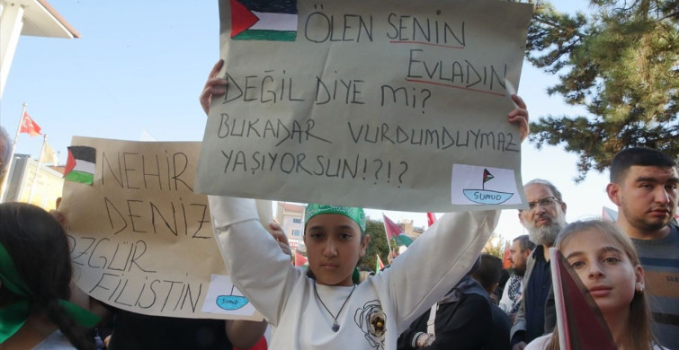 Çorum'da Filistin'e Destek Yürüyüşü Düzenlendi