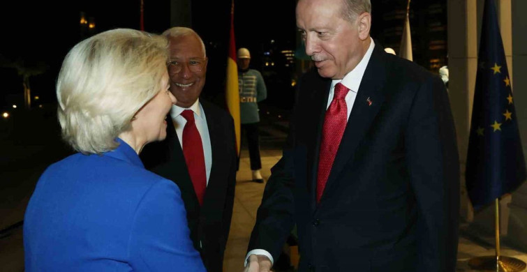 Cumhurbaşkanı Erdoğan, AB Komisyonu Başkanı Leyen ve AB Konseyi Başkanı Costa’yı kabul etti