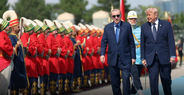 Cumhurbaşkanı Erdoğan, ABD Başkanı Trump'ı Beştepe'de resmi törenle karşıladı