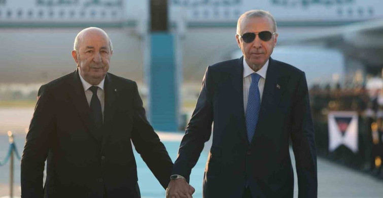 Cumhurbaşkanı Erdoğan, Cezayir Cumhurbaşkanı Tebbun'u Havalimanında Ağırladı