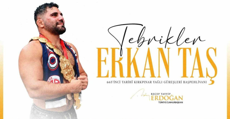 Cumhurbaşkanı Erdoğan, Erkan Taş'ı tebrik etti
