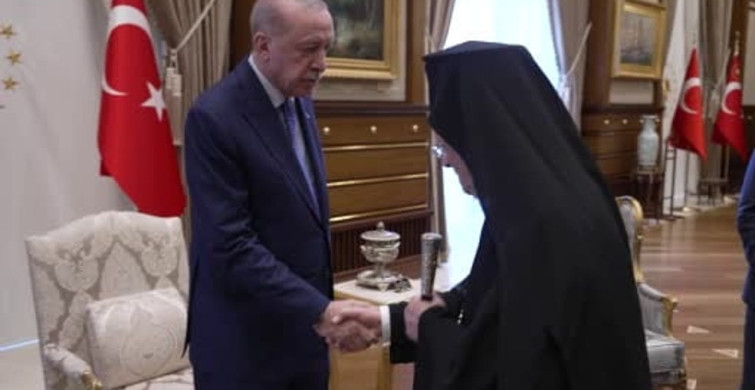 Cumhurbaşkanı Erdoğan, Fener Rum Patriği Bartholomeos'u kabul etti