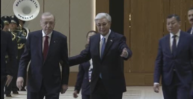 Cumhurbaşkanı Erdoğan Kazakistan'da Resmi Törenle Karşılandı