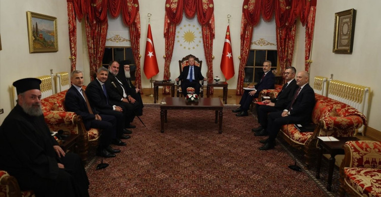 Cumhurbaşkanı Erdoğan, Kudüs Rum Ortodoks Patriği Giannopoulos'u Kabul Etti