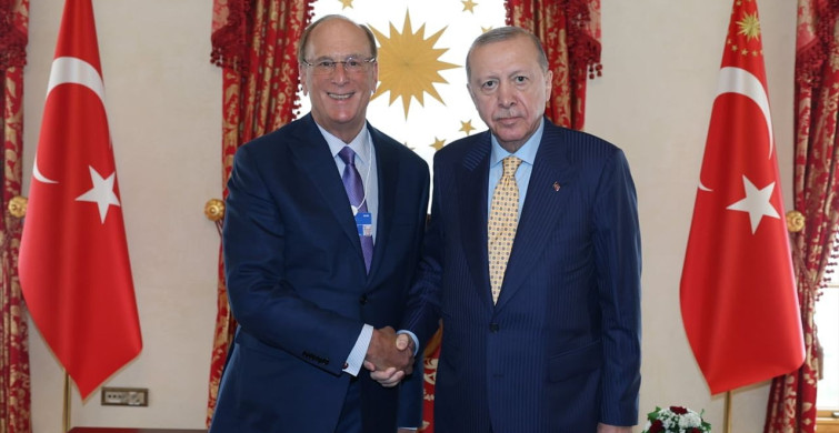 Cumhurbaşkanı Erdoğan, WEF Başkanı Laurence Fink ile Bir Araya Geldi
