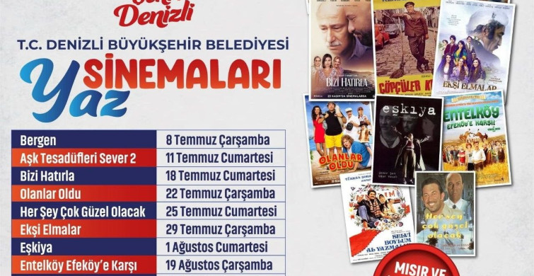 Denizli’de açık hava sinema günleri başlıyor