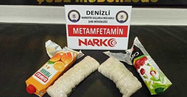 Denizli'de Meyve Suyu Kutusundan Metamfetamin Çıktı